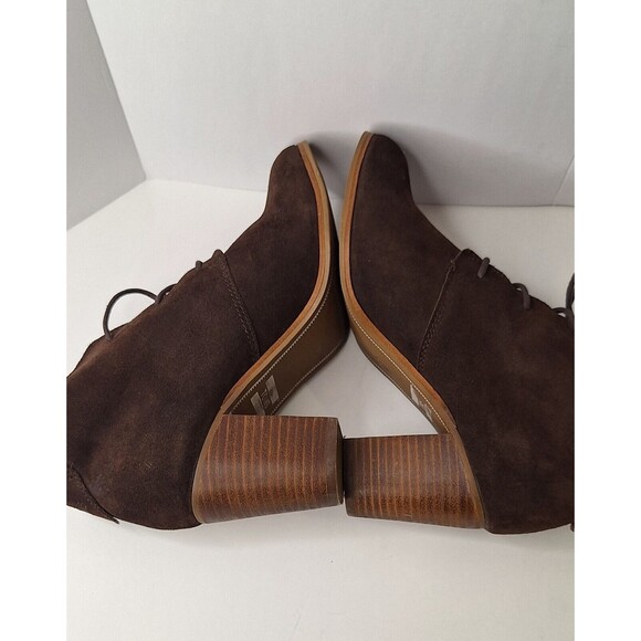 TOMS Lunata Brown Suede Heeled Lace Up Ankle Boots Women's Sz 8 Bohemian Hippie - Picture 9 of 11